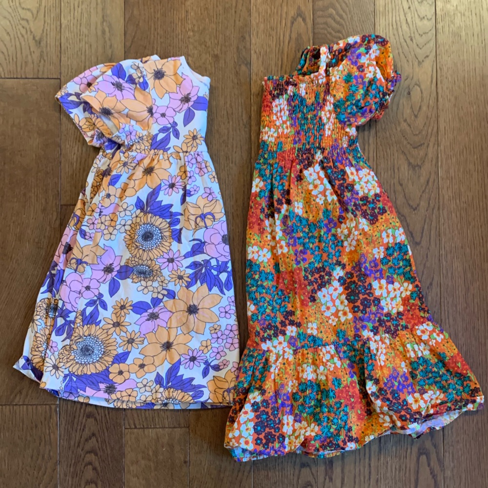 2 floral dresses, Next, 4/5 years